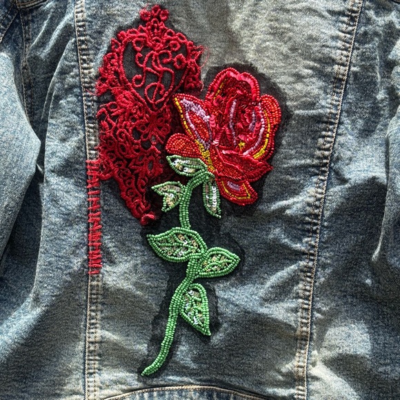 Vintage Antica Sartoria Women’s Denim Jacket Embroidered Unique See Desc!) - Picture 6 of 15